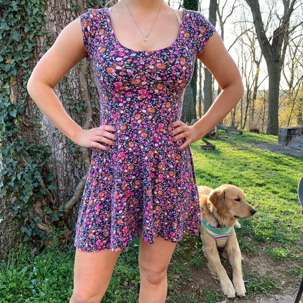 A floral pink dress